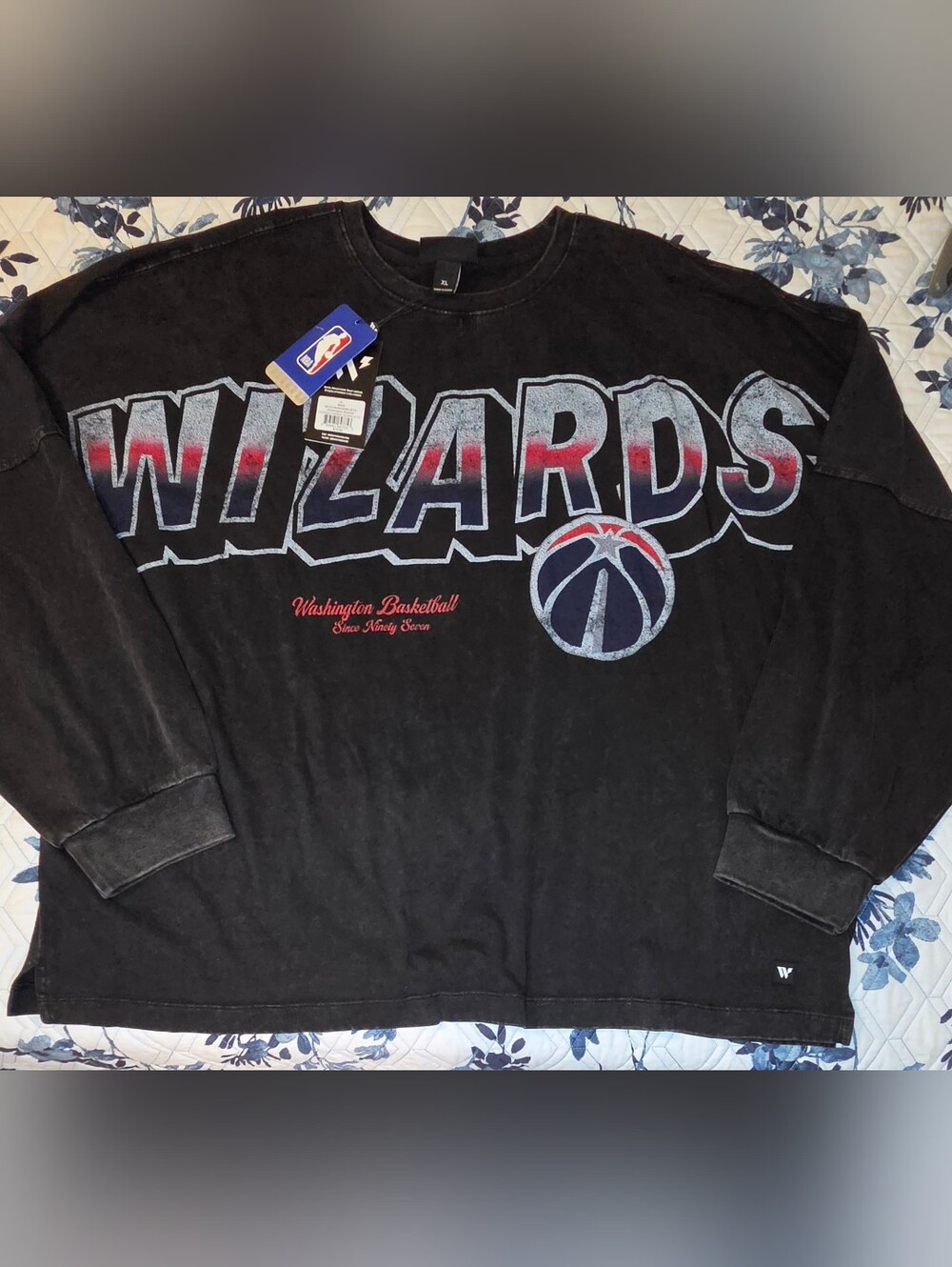Washington Wizards Men’s Oversized Graphic Long Sleeve Shirt Black XL NWT NBA - Picture 2 of 6